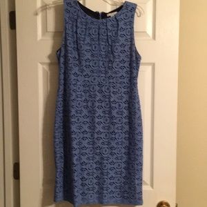 New York & Co blue keyhole dress